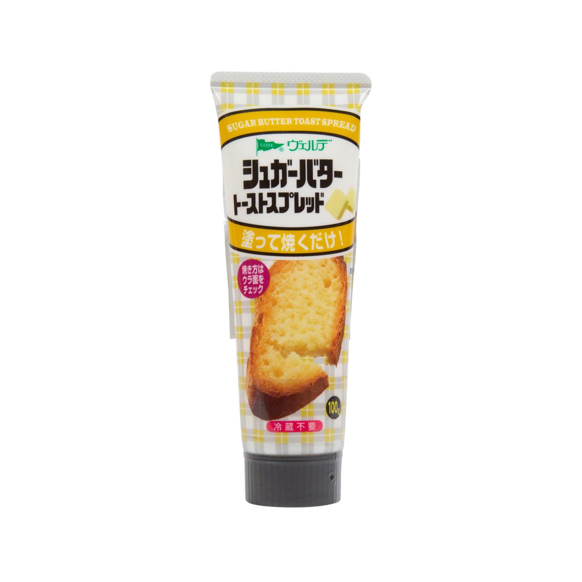 Sugar butter toast spread tube, 100g, squeeze package with yellow check label
