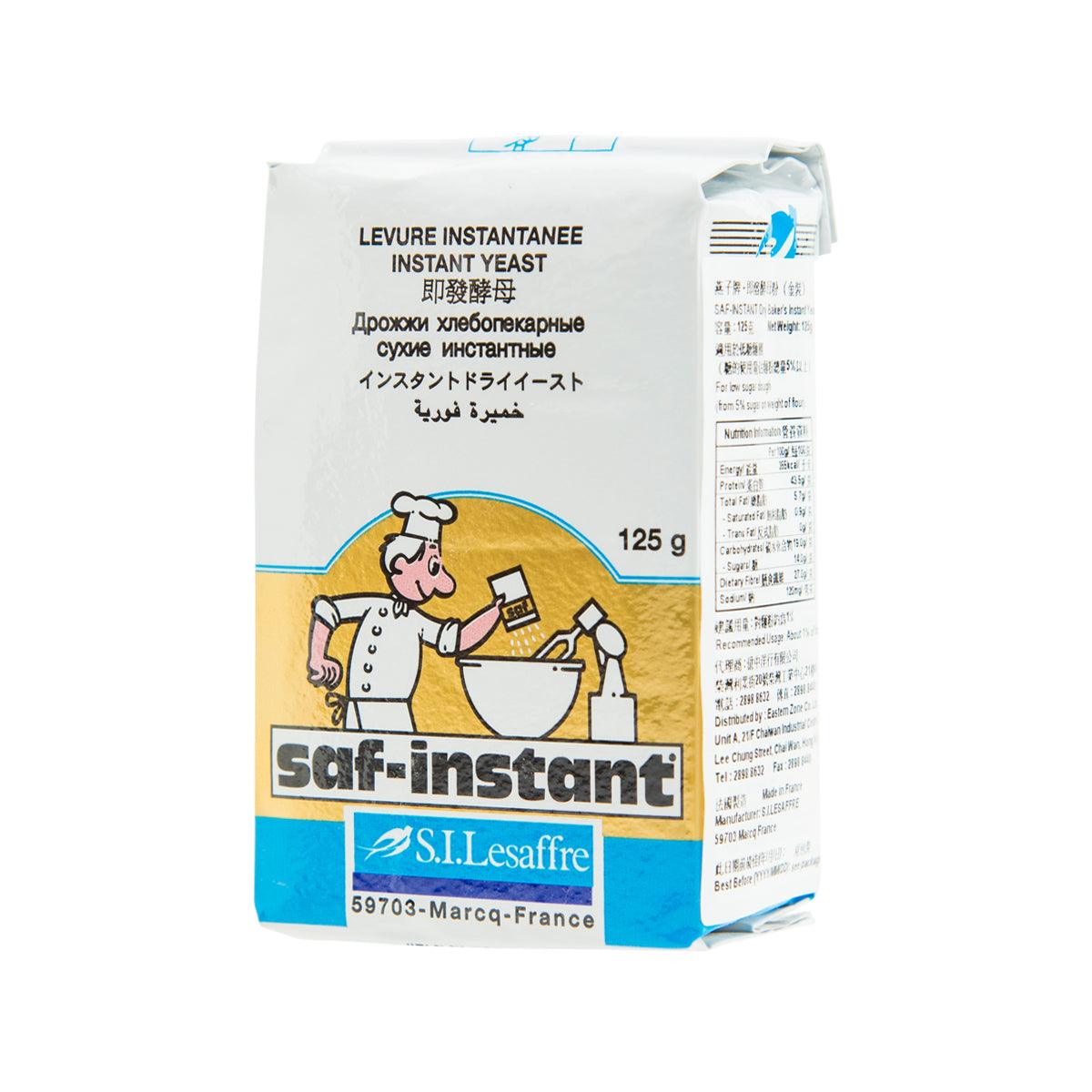 SAF-INSTANT instant dry yeast packet, 125 g, side view with nutrition panel