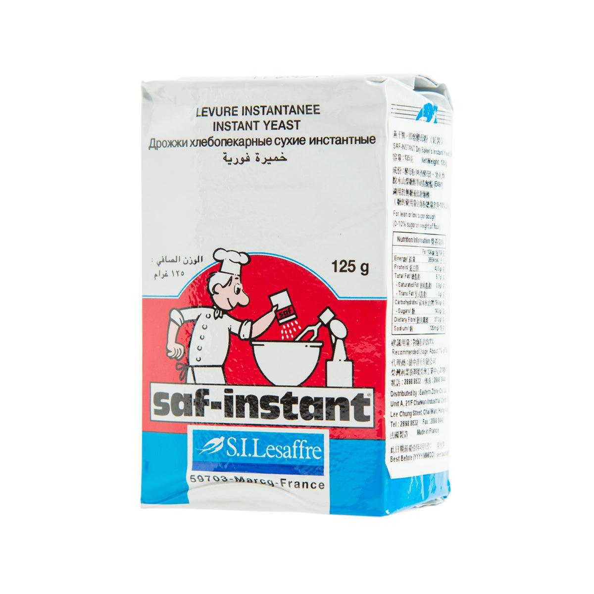 SAF-INSTANT dry instant yeast 125 g pack with side panel text and graphics