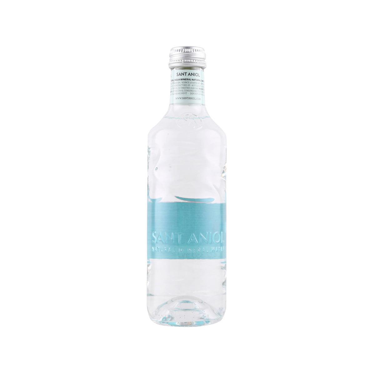SANT ANIOL natural mineral water bottle, clear glass with silver cap (330 mL)