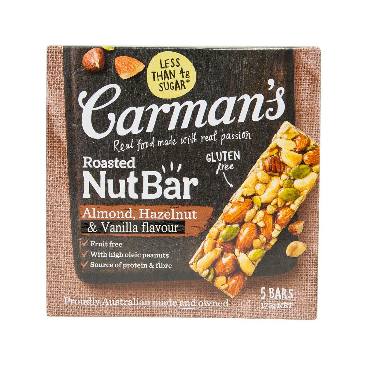 CARMAN'S Roasted NutBar almond hazelnut vanilla nut bar multipack, 5 bars