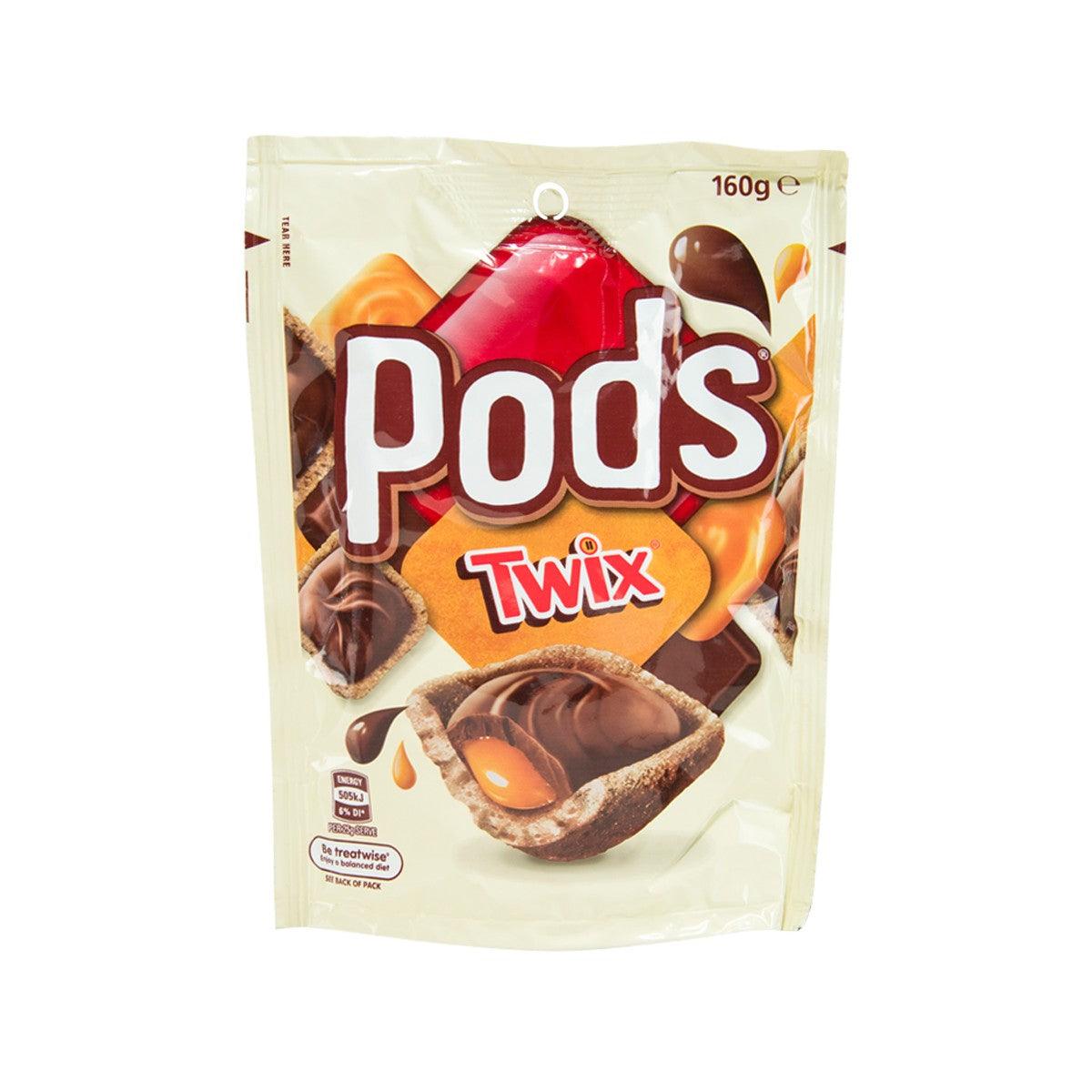 PODS Twix biscuit wafer with caramel and milk chocolate, 160g stand-up pouch