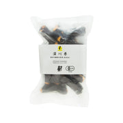 KAGOSHIMAOG organic okaki rice crackers in clear pouch with dark seaweed pieces