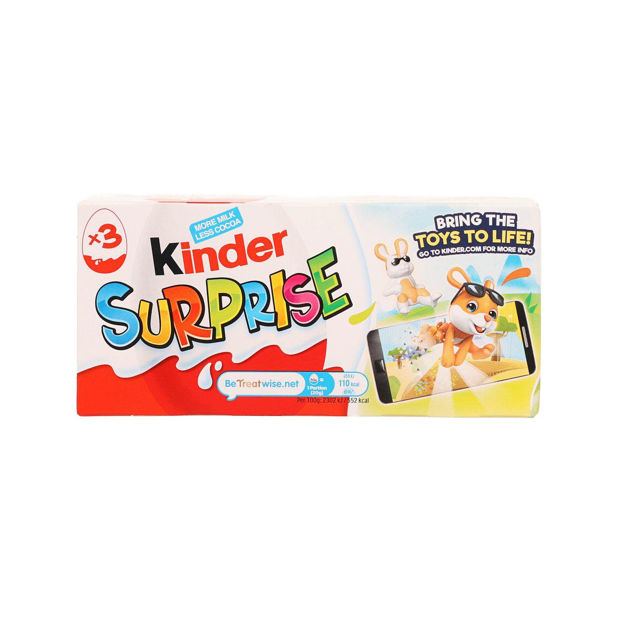 Kinder Surprise milk chocolate Easter egg multipack, 3 eggs in colorful box