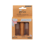 GRIN baby silicone finger brush set, 2-pack; textured bristles on finger-length covers