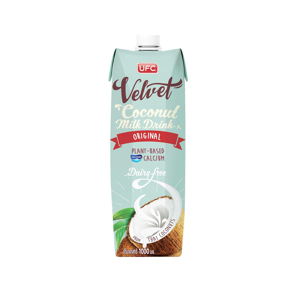 UFC Velvet coconut milk drink carton, Original, dairy-free, plant-based calcium