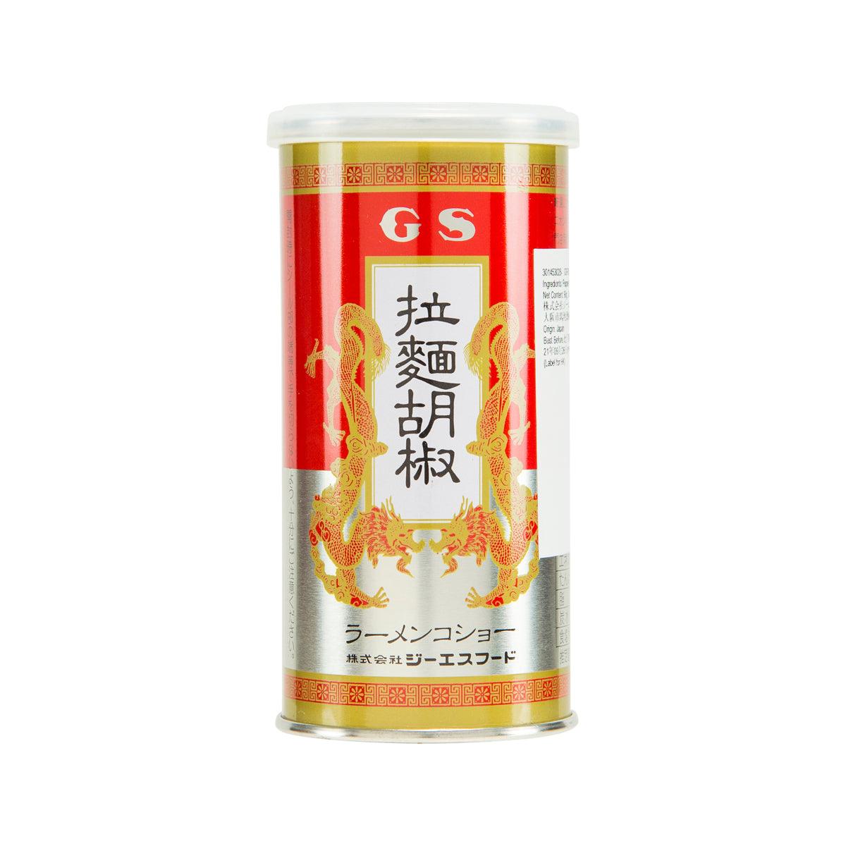 GSFOOD blended pepper for ramen seasoning tin, front label with red and gold design