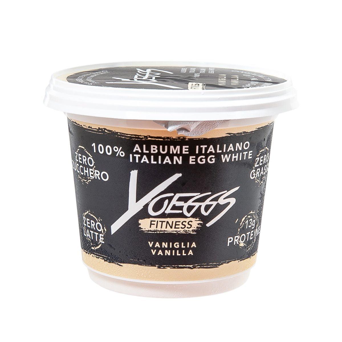 YOEGGS vanilla egg white yogurt alternative, white-lidded 125g cup