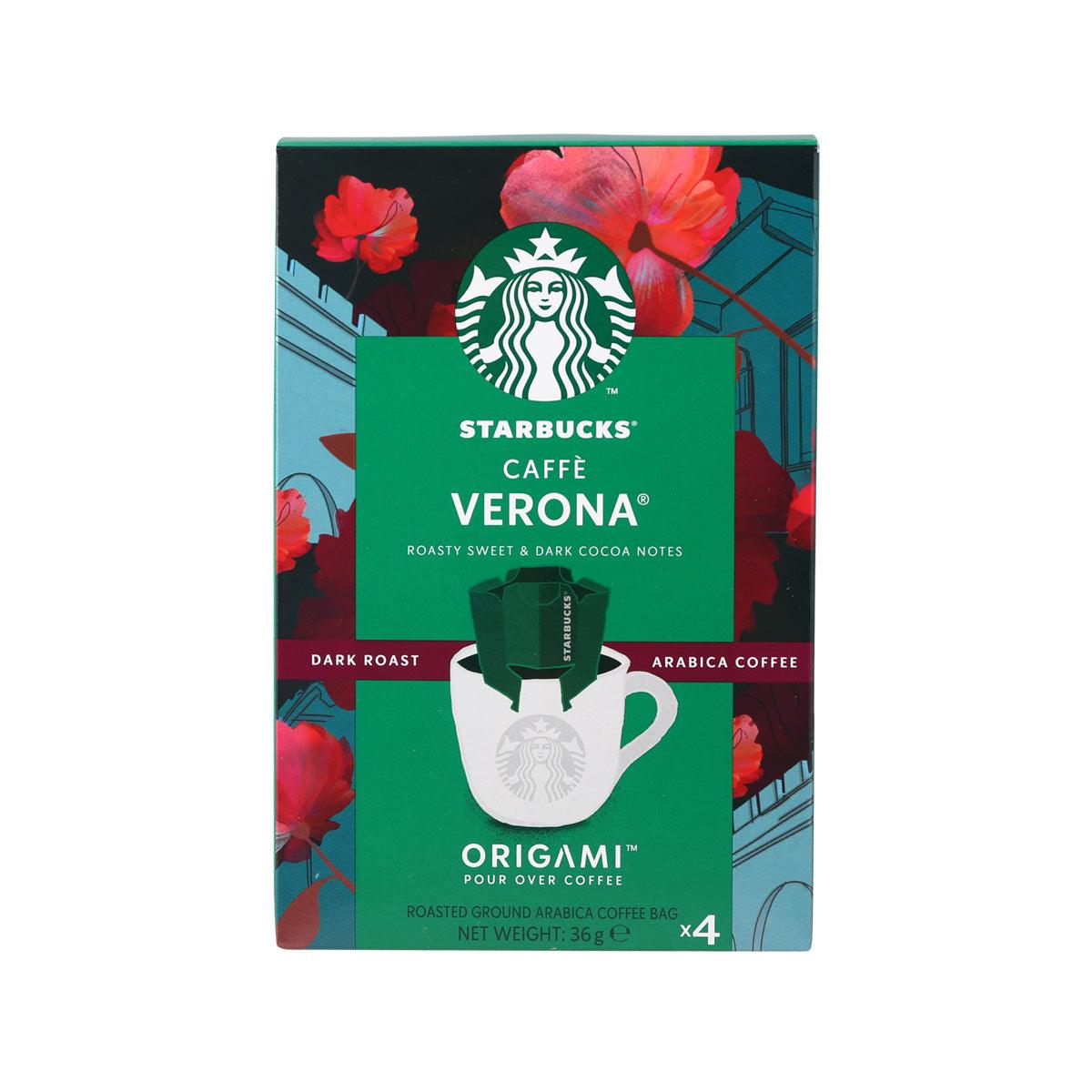 Starbucks Origami Caffe Verona pour-over coffee bags box, 4 count, 36 g