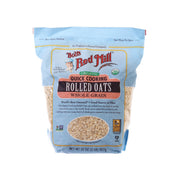 Organic quick cooking rolled oats bag with whole grain oats, net wt 32 oz (907g)