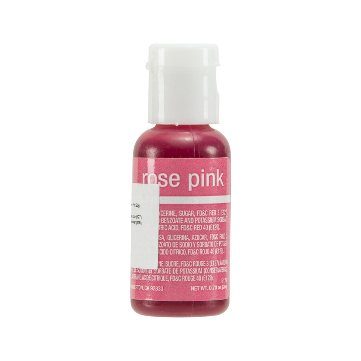 Rose pink food coloring gel bottle with clear cap, 20 g