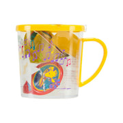 WISMETTAC Snoopy jelly cup with clear plastic container, yellow lid, and handle