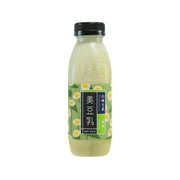 Matcha soymilk bottle, light green 350 mL, with label