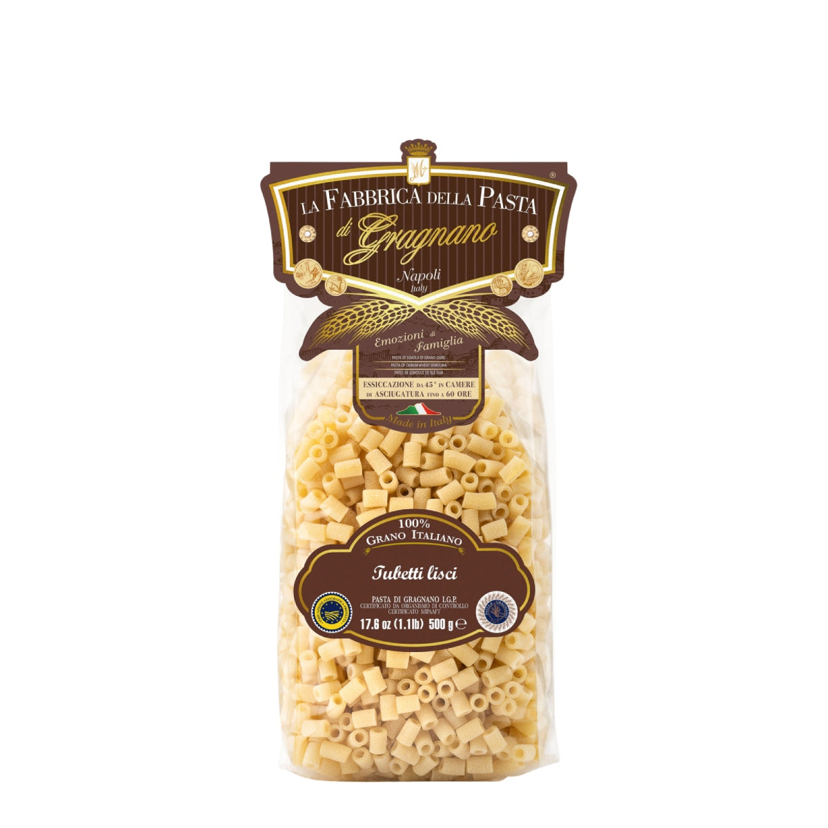 LA FABBRICA DELLA smooth tube pasta (500g) bag of dry pasta tubes