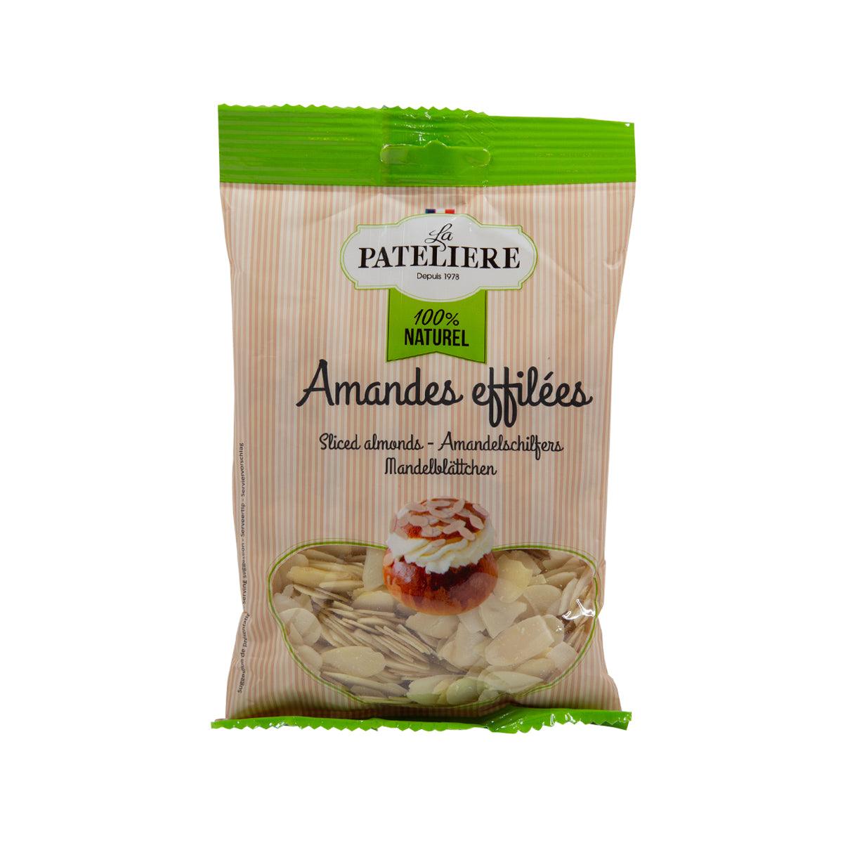 LA PATELIERE natural sliced almonds in sealed bag of thin almond flakes