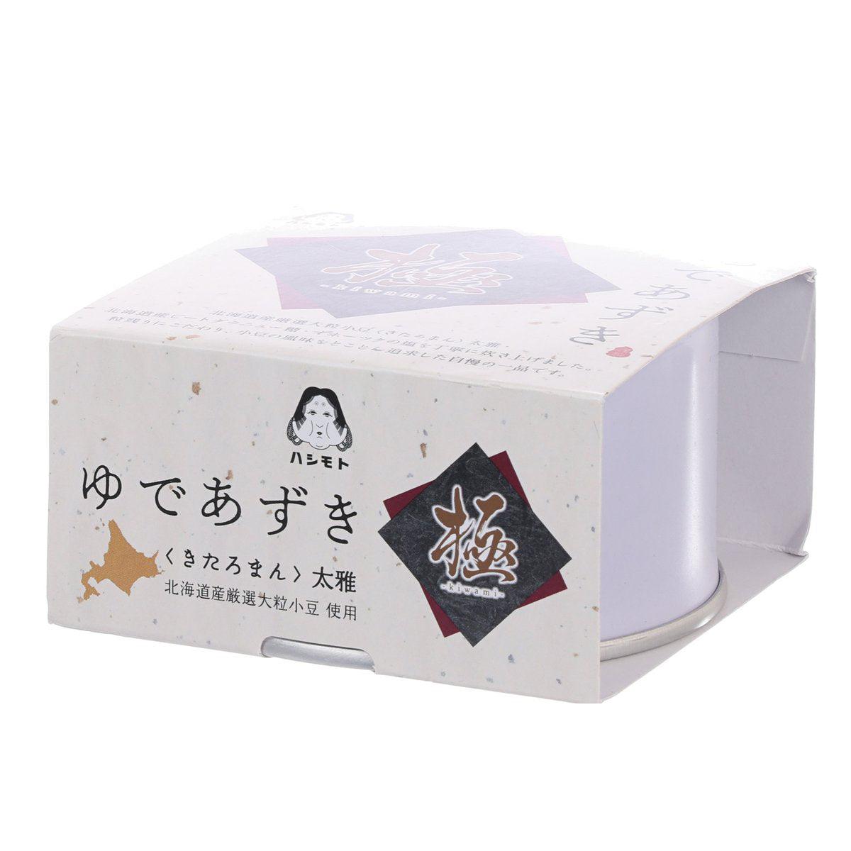 Sweet boiled red bean paste carton side view with fold-over handle and branding