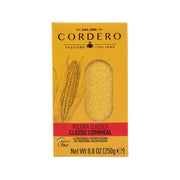 CORDERO classic cornmeal polenta mix, 250 g box, yellow cornmeal package