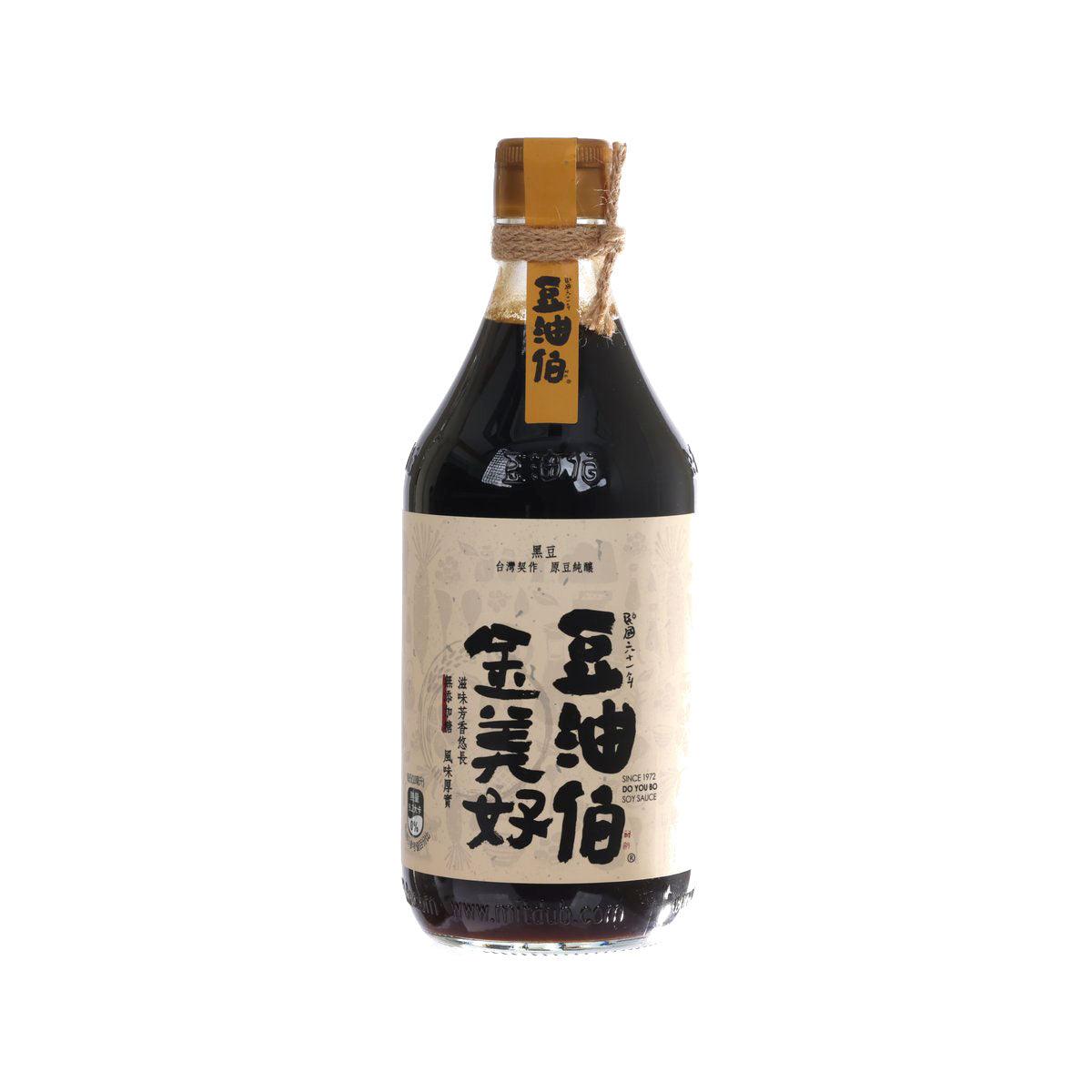 Naturally brewed black bean soy sauce bottle, amber cork, 500 mL