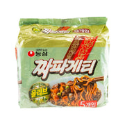 Chapaghetti instant noodle pack, green/yellow bag with 5-count graphic