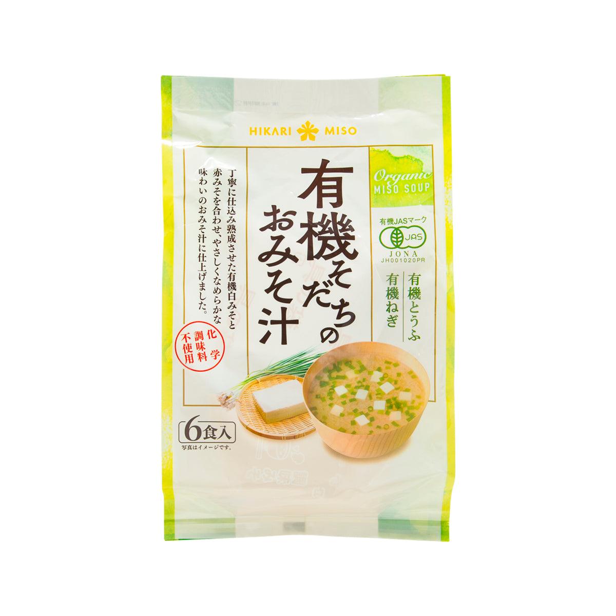 Instant green onion tofu miso soup mix pouch, front with HIKARI MISO branding