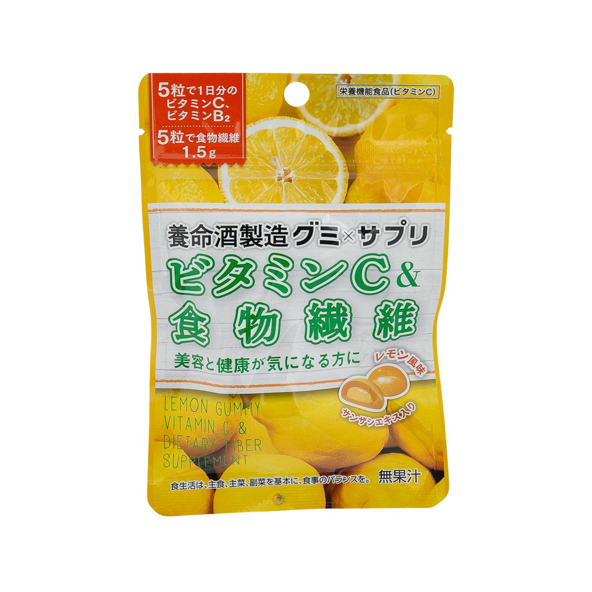 YOMEISHU lemon gummy supplement pouch with Vitamin C & fibre, front view