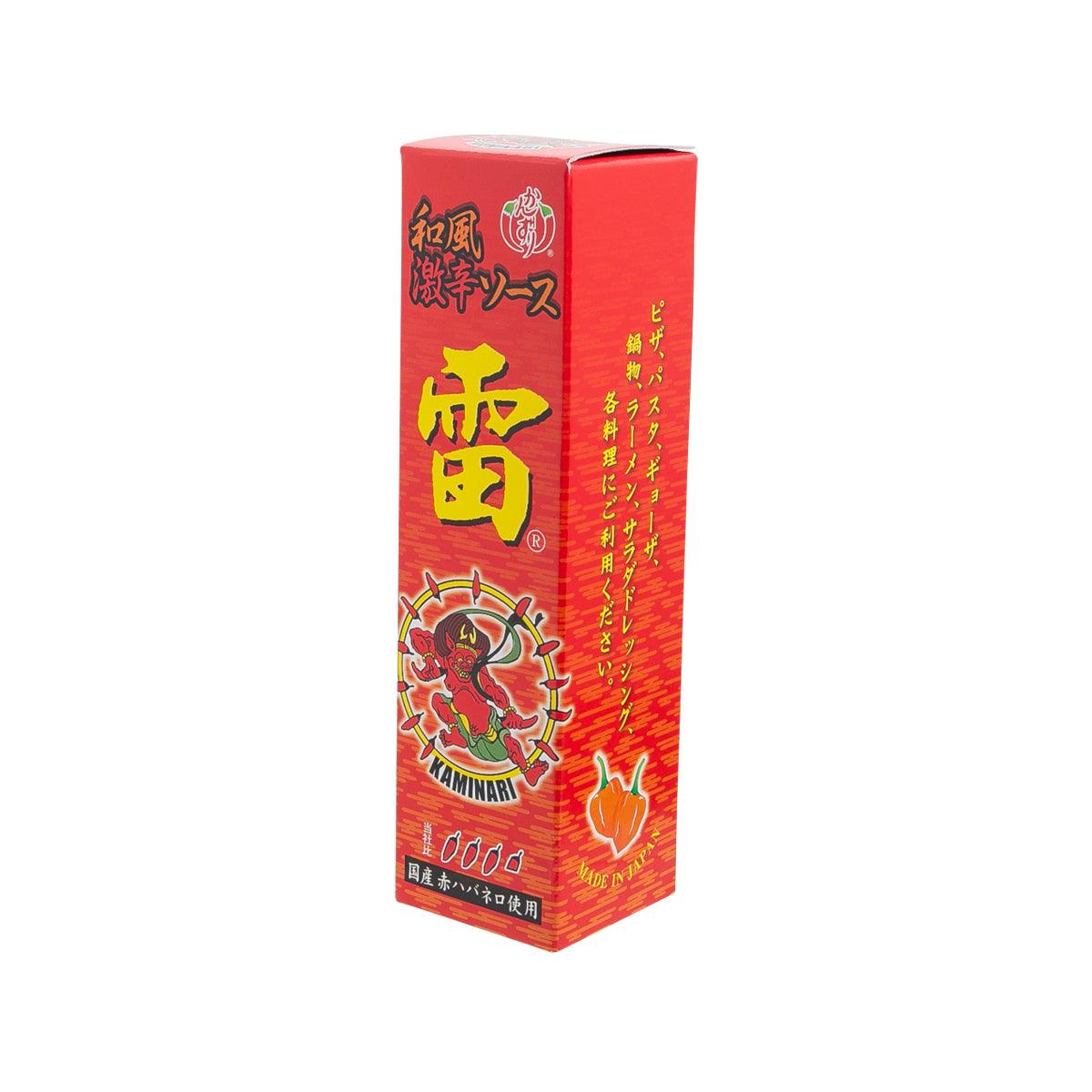 KANZURI KAMINARI red spicy sauce carton side with Japanese text