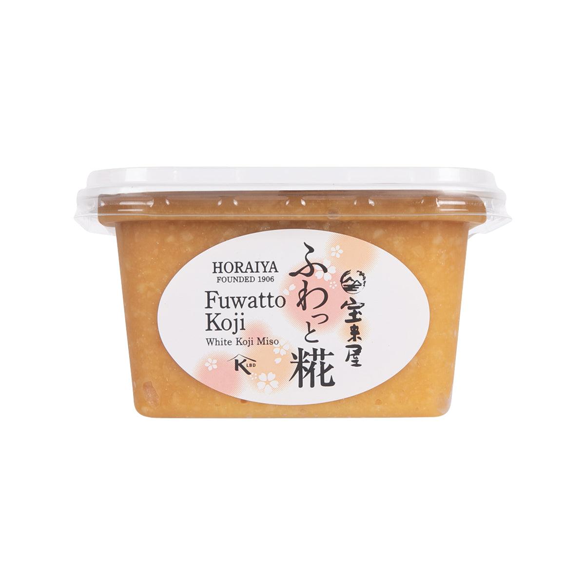 HORAIYA white koji miso jar (300g) with front label
