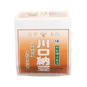 Large-grain natto soybean container with orange label and Japanese text