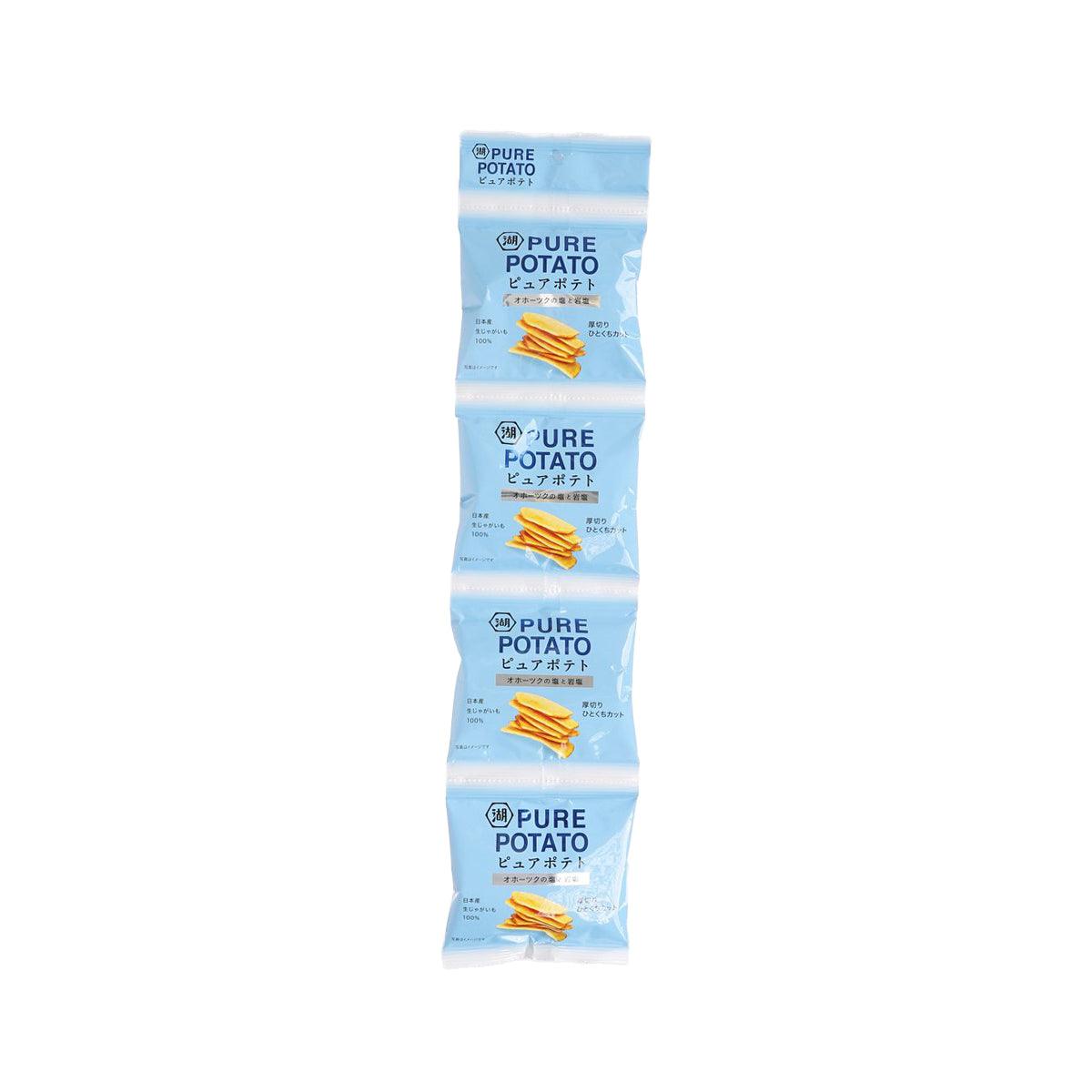 KOIKEYA potato chips multipack, blue bag labeled Okhotsk Salt, 4 x 13g