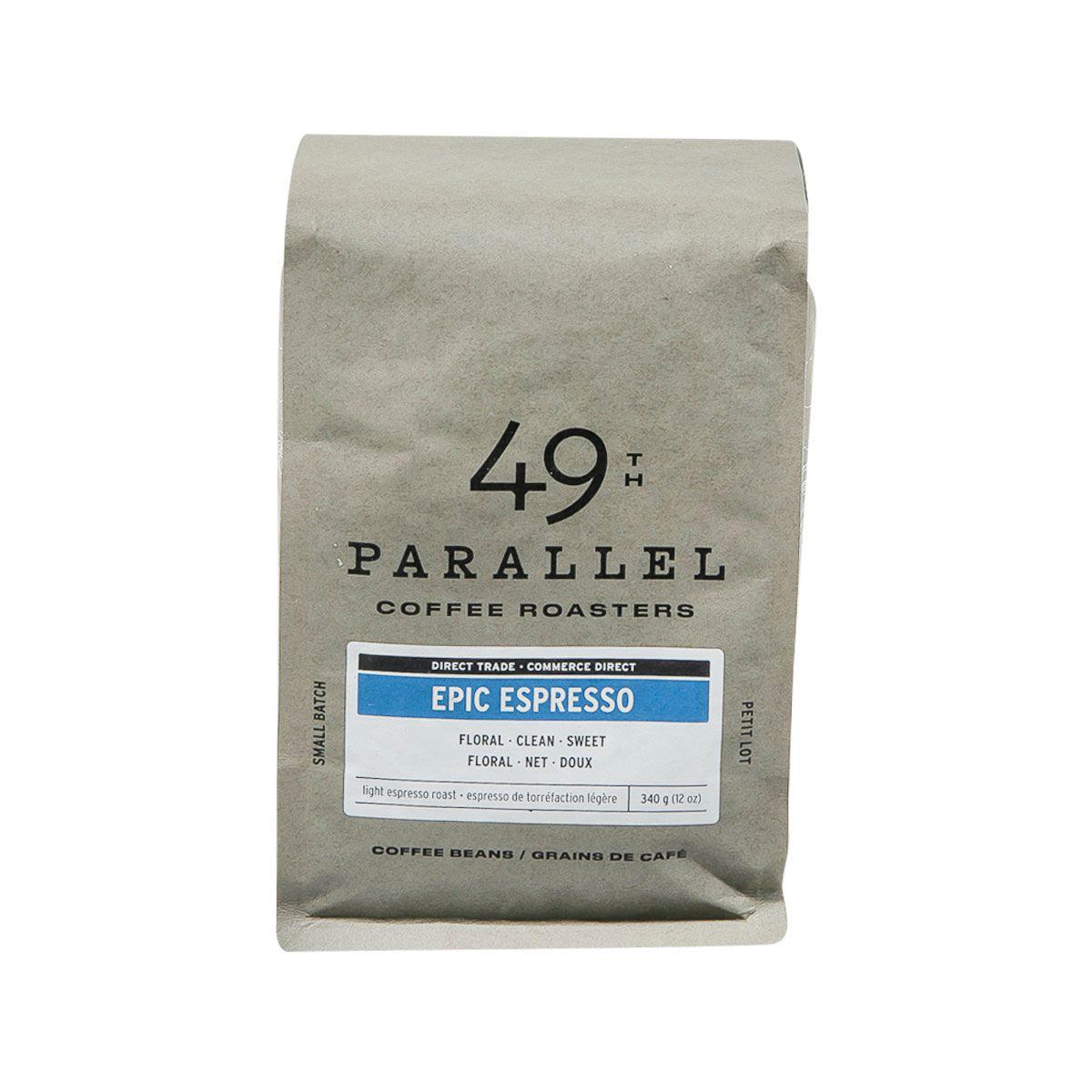 49TH PARALLEL Epic Espresso light roast coffee beans bag, 340 g
