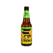 SUNMAI honey lemon lager bottle, 350 mL, green cap and orange label