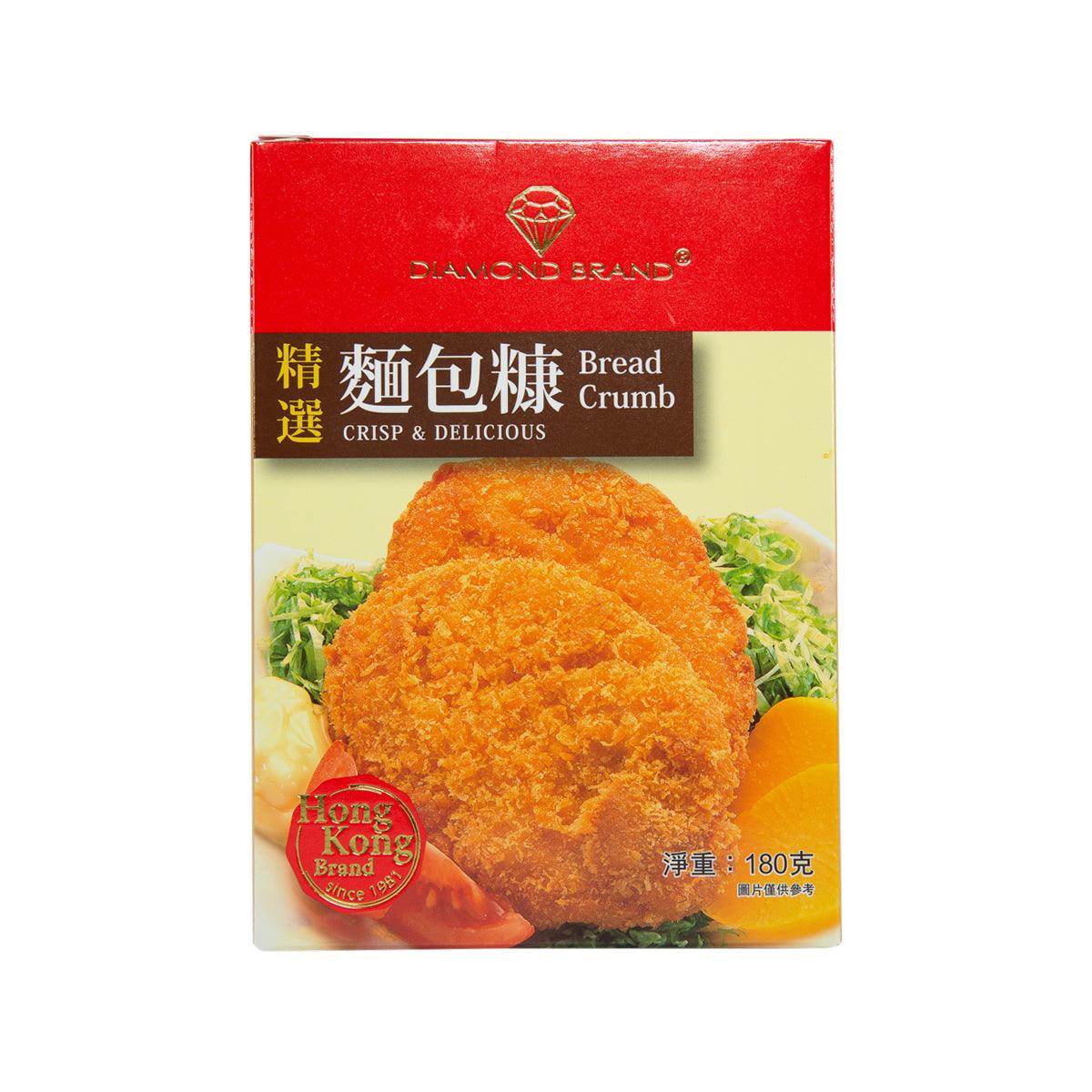 Diamond bread crumb bag, orange crumb illustration on front, 180g