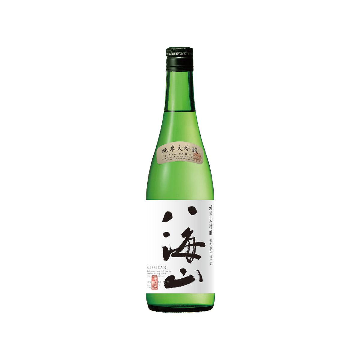 HAKKAISAN junmai daiginjo sake bottle, 720mL, green glass with Japanese label