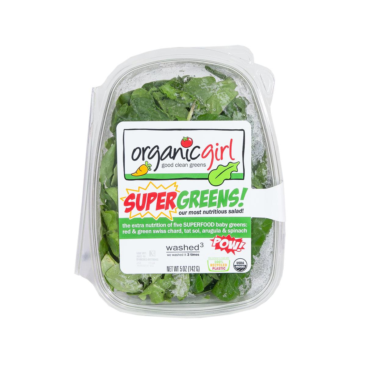 ORGANIC GIRL Organic Supergreens salad in clear plastic clamshell container
