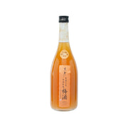 Umeshu liqueur bottle, amber orange liquid, front label, 720 mL