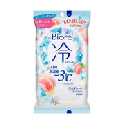 BIORE ice cold body sheets, peach-scented wipes in 20-count pouch