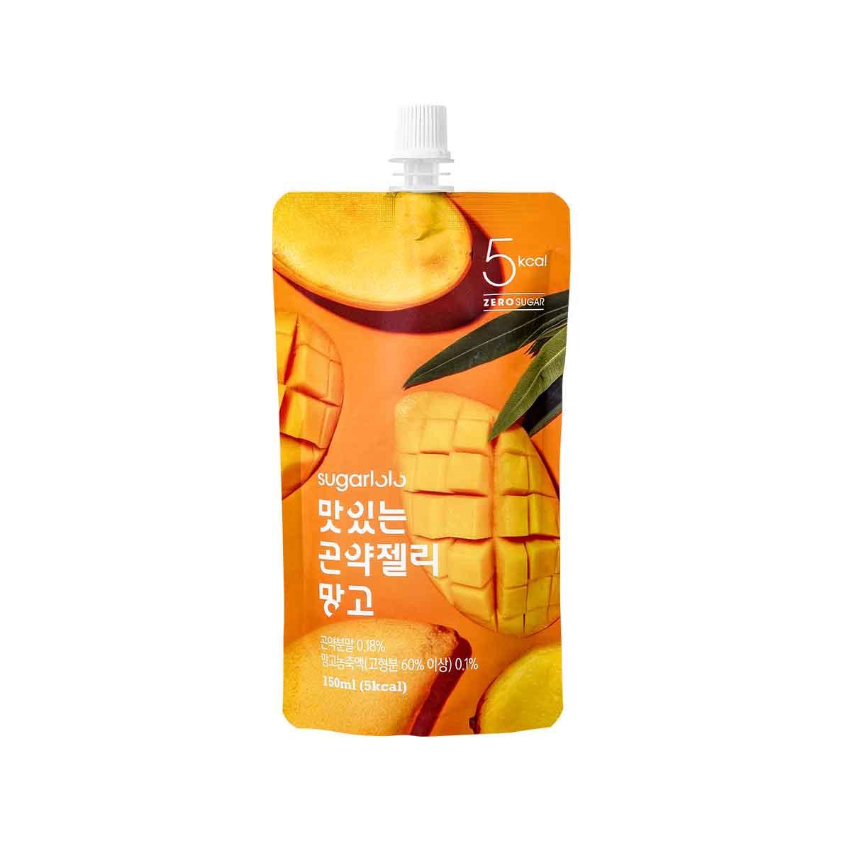 Mango konjac jelly drink pouch with spout cap, 150g, Sugarlolo by INTAKE