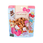 HOKURIKU ribbon biscuits pouch with Sanrio character artwork, pink and blue