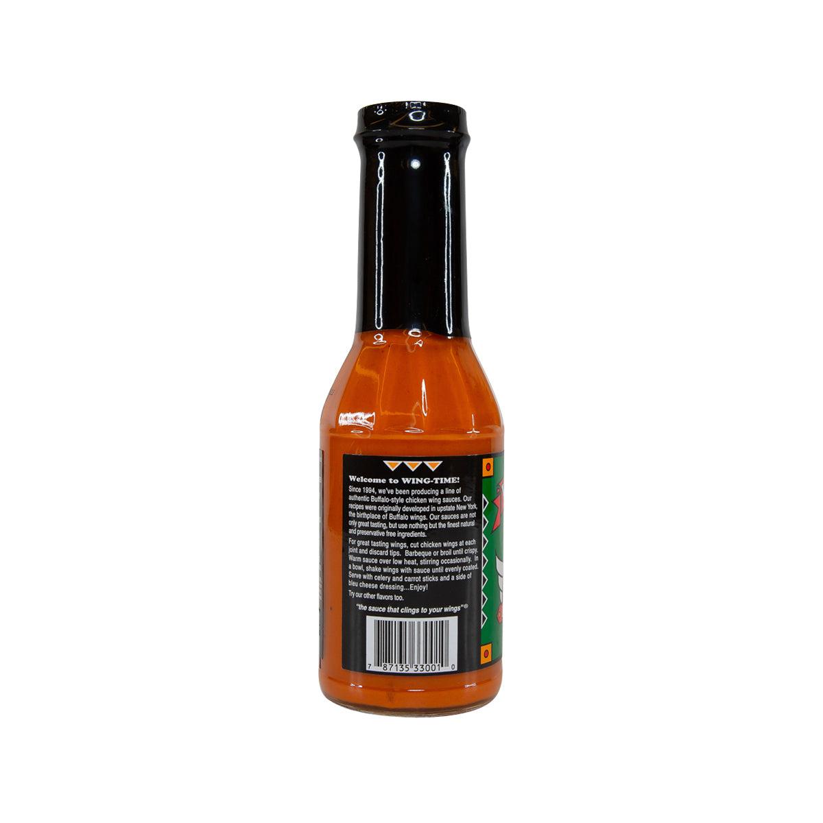 Mild buffalo wing sauce bottle with back label, WING-TIME, 368g