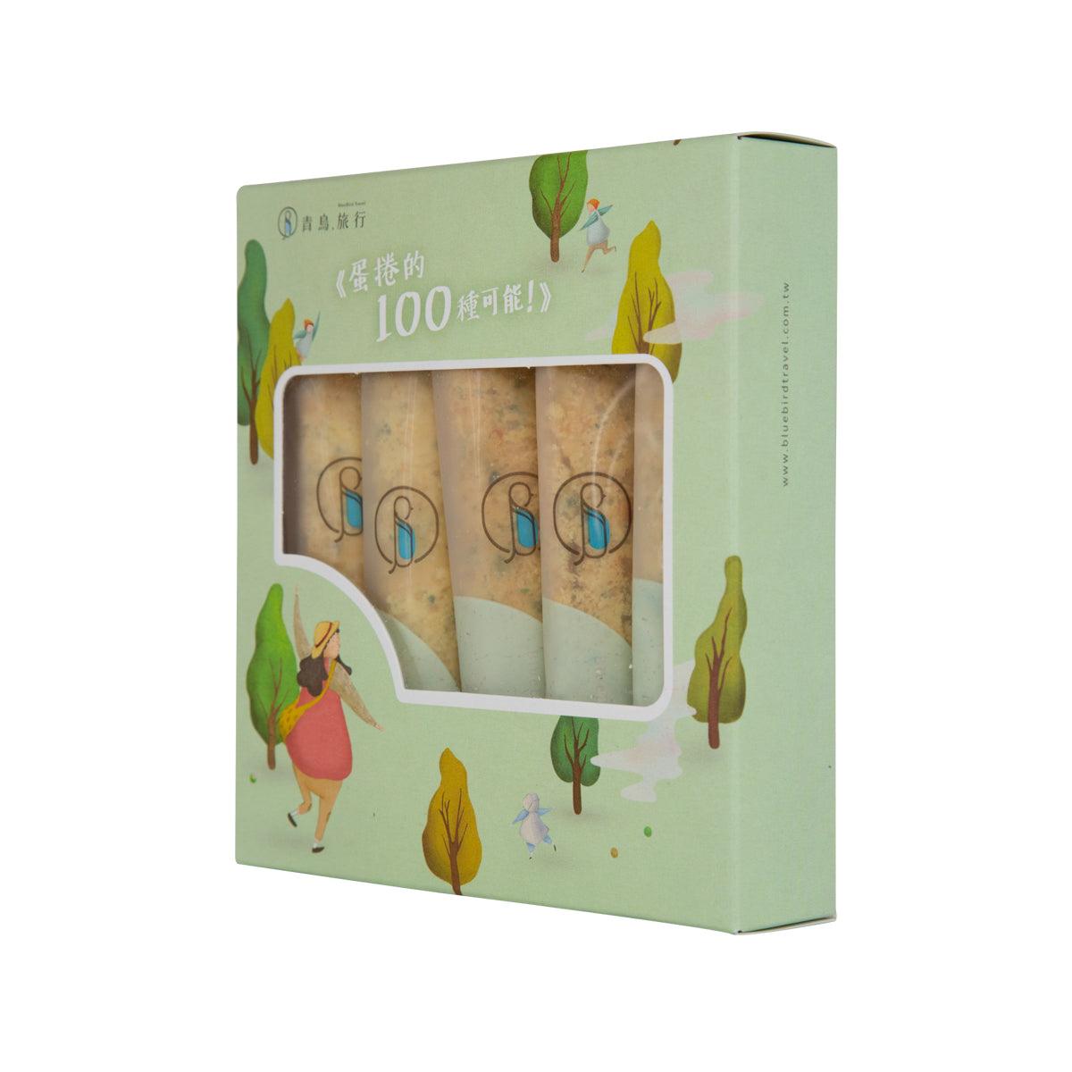 Seaweed pork floss egg roll gift box with illustrated cover and window