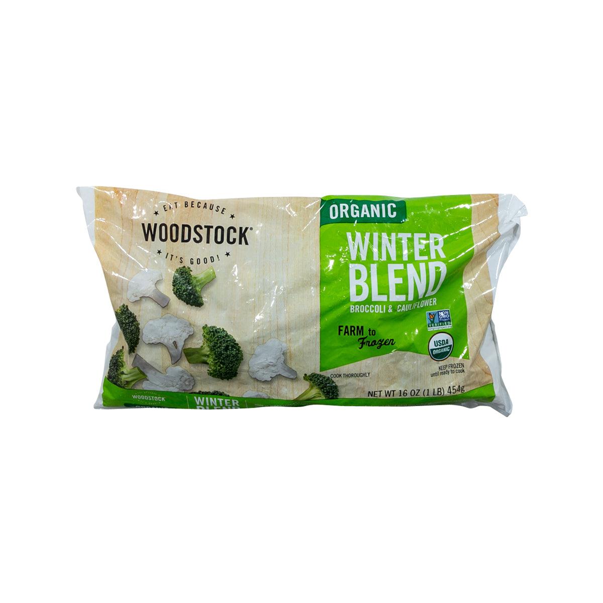 Frozen WOODSTOCK organic winter blend of broccoli and cauliflower in bag