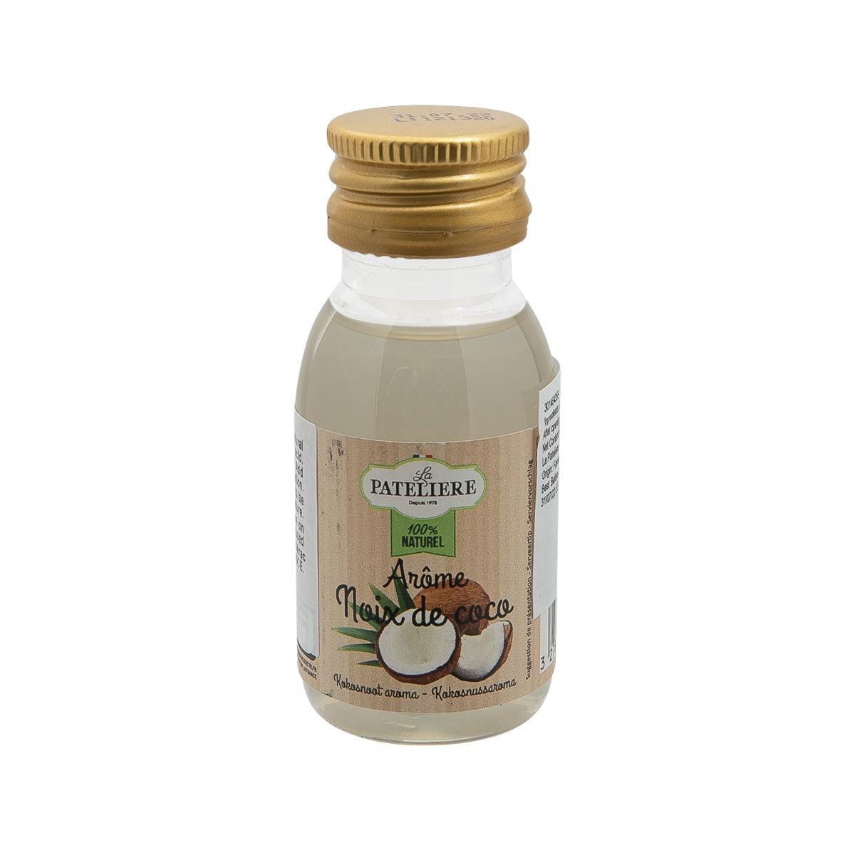 LA PATELIERE natural coconut extract bottle, 60 mL, glass with gold screw cap