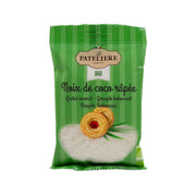 LA PATELIERE organic grated coconut in green sealed pouch, BIO label, 125g