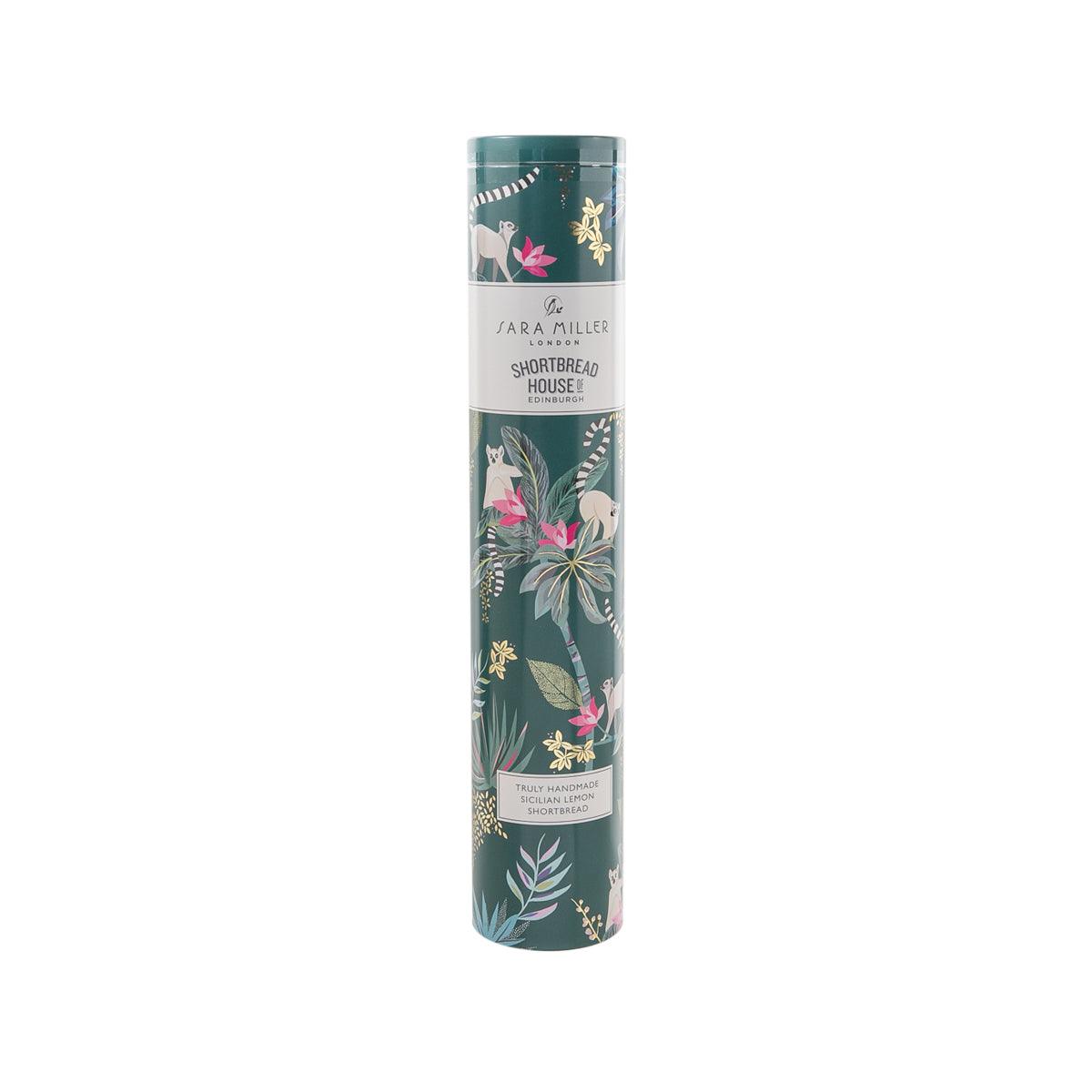 Handmade shortbread tube with Mediterranean lemon botanical design, 250 g