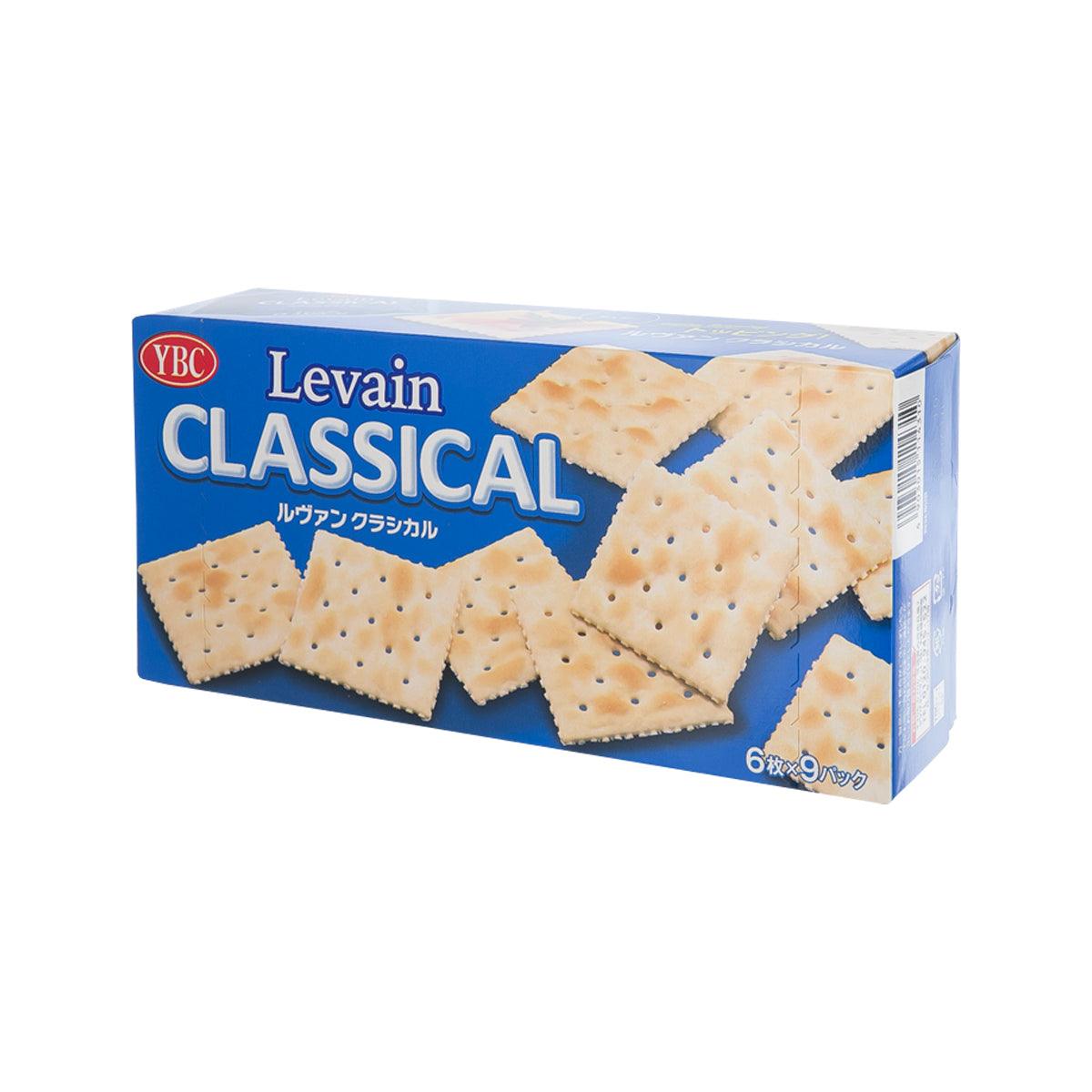 Blue YBC Levain Classical cracker box shown from the side
