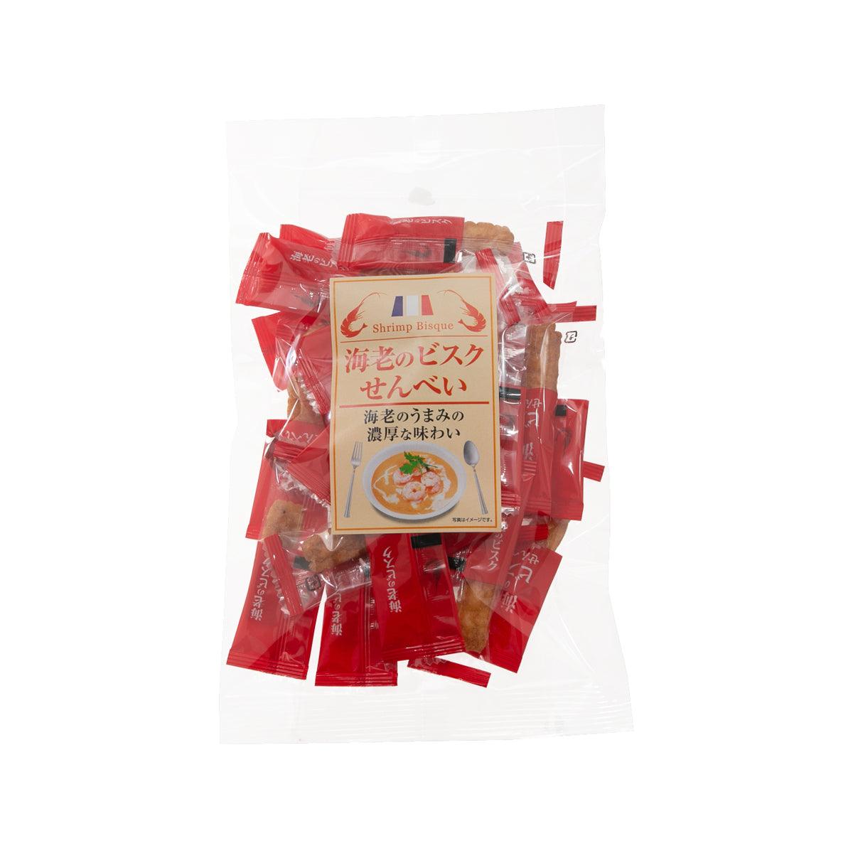 Shrimp bisque rice crackers in red sealed pouch, 45g