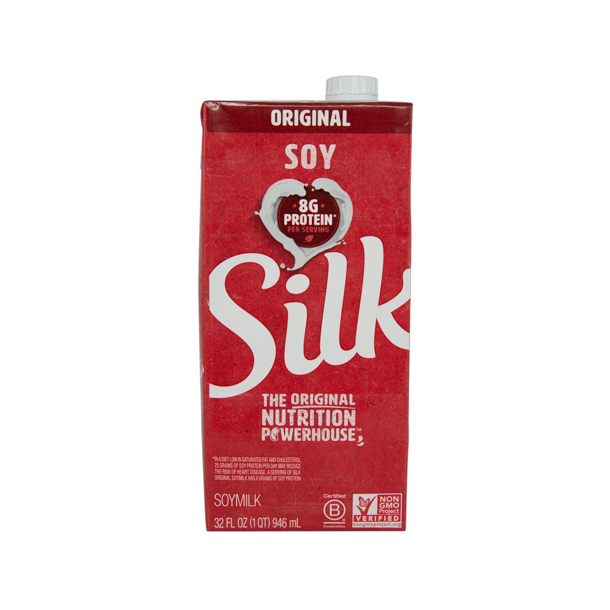 Silk Original soy milk carton, red with white cap