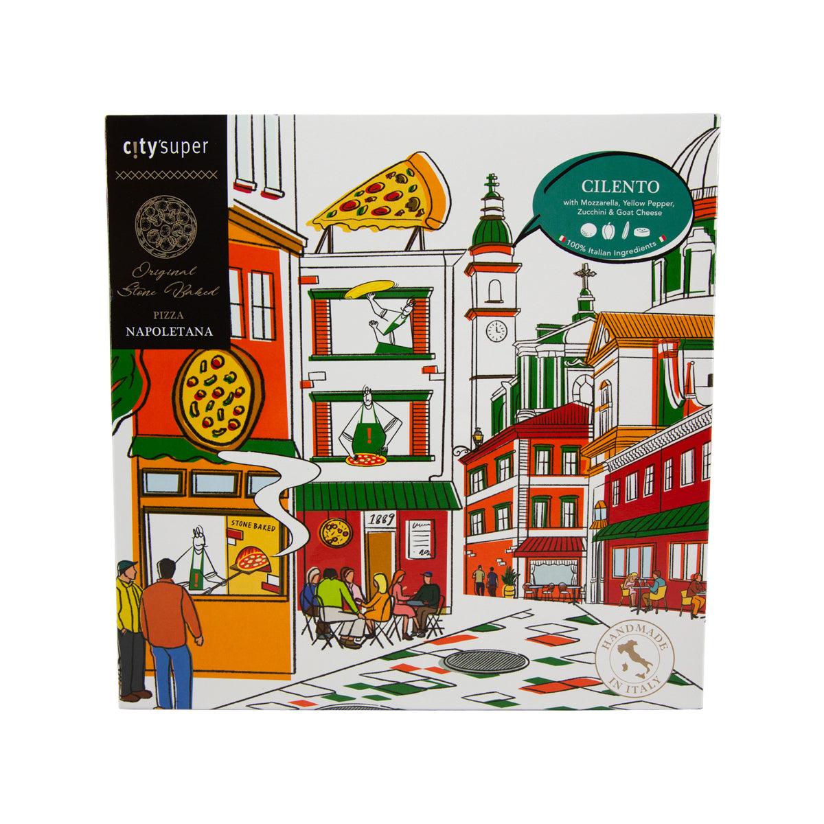 Frozen 9-inch pizza box with Cilento graphic front