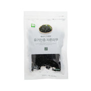 Organic dried seaweed pouch, dark green cut seaweed pieces