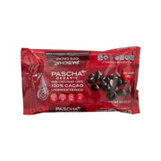 Organic sugar-free dark chocolate chip pouch, red with chip graphic